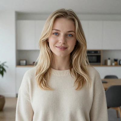 Daria from Kazan Russia, 25-year-old software developer with blonde hair and friendly genuine smile
