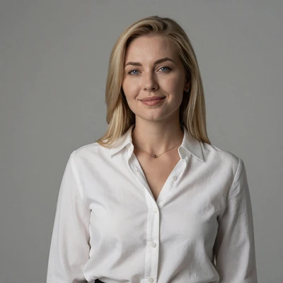 Ekaterina from Moscow Russia, a 31-year-old marketing professional with blonde hair