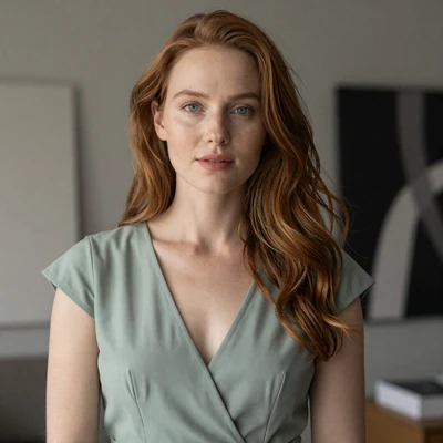 Adéla from Plzeň Czech Republic, 29-year-old interior designer with auburn hair and gray-blue eyes