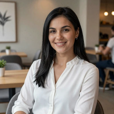 Ioana from Timișoara Romania, 25-year-old software developer with black hair and friendly smile