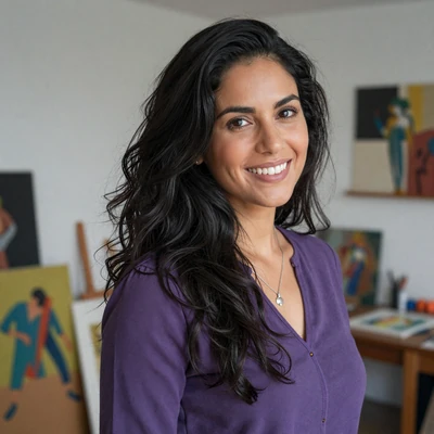Reka from Szeged Hungary, 25-year-old graphic designer with long black hair and creative bright smile